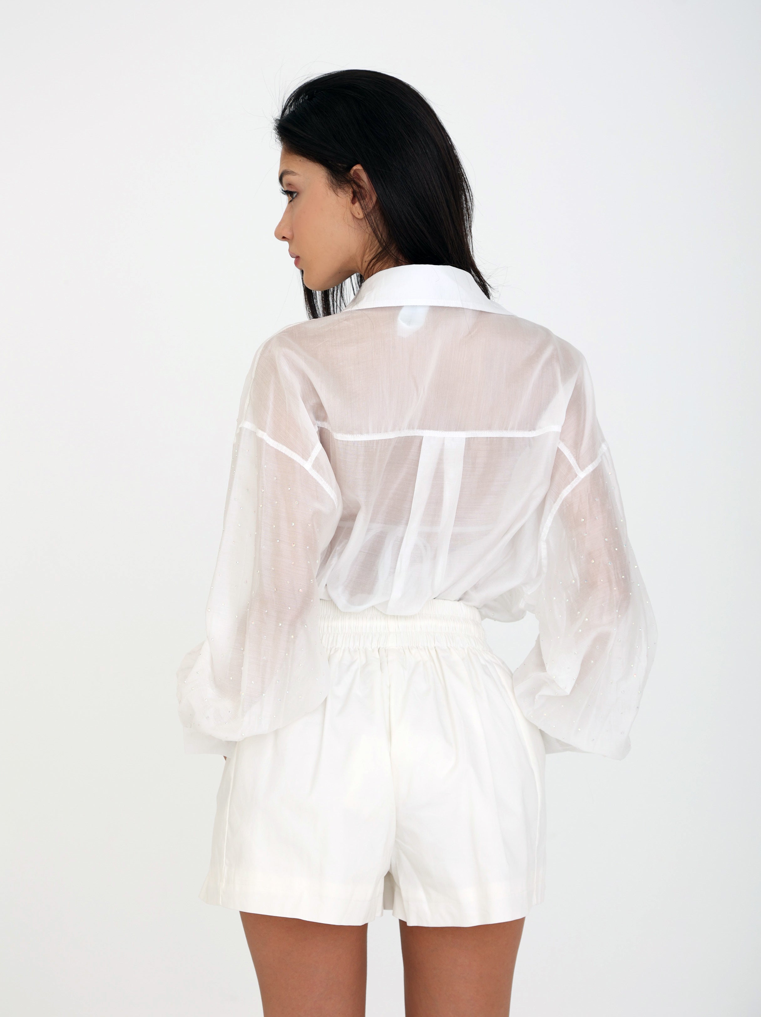 Moonshine Oversized Long sleeve Shirt - white