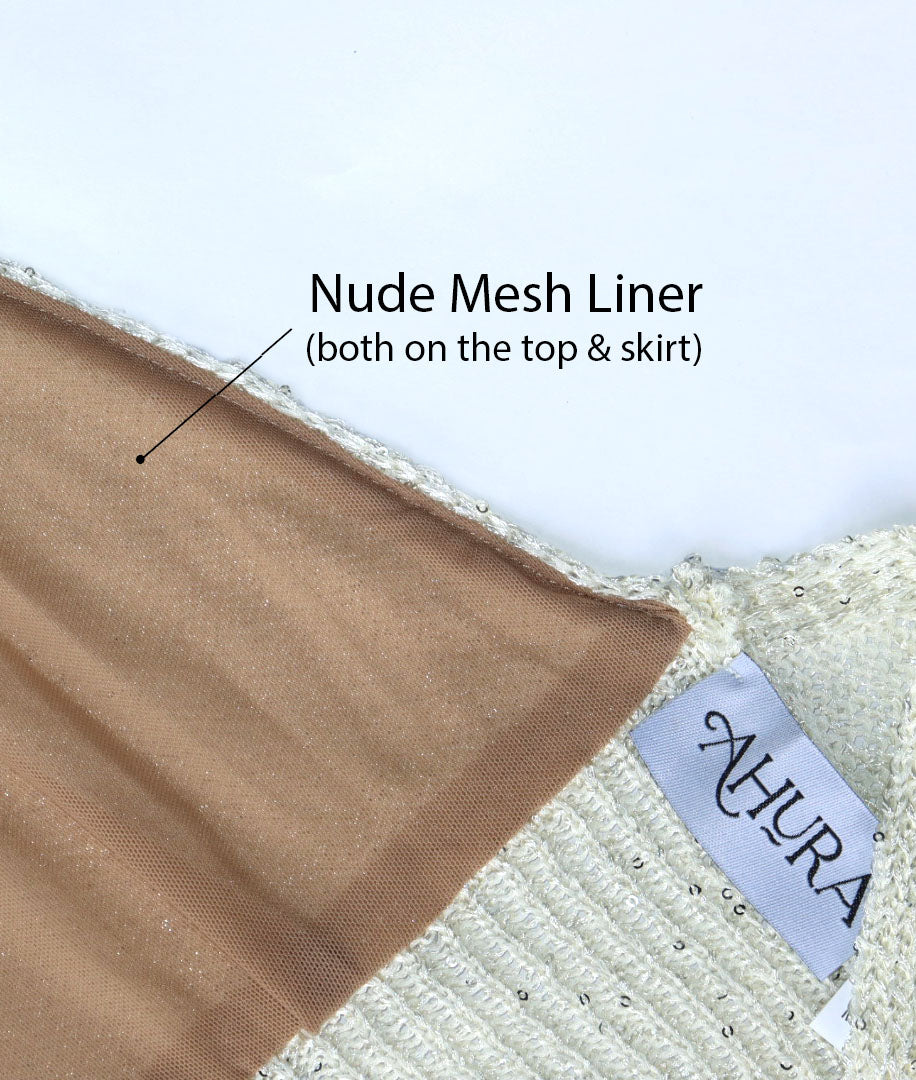 Milos Knit Sequins Mini Skirt - Gold