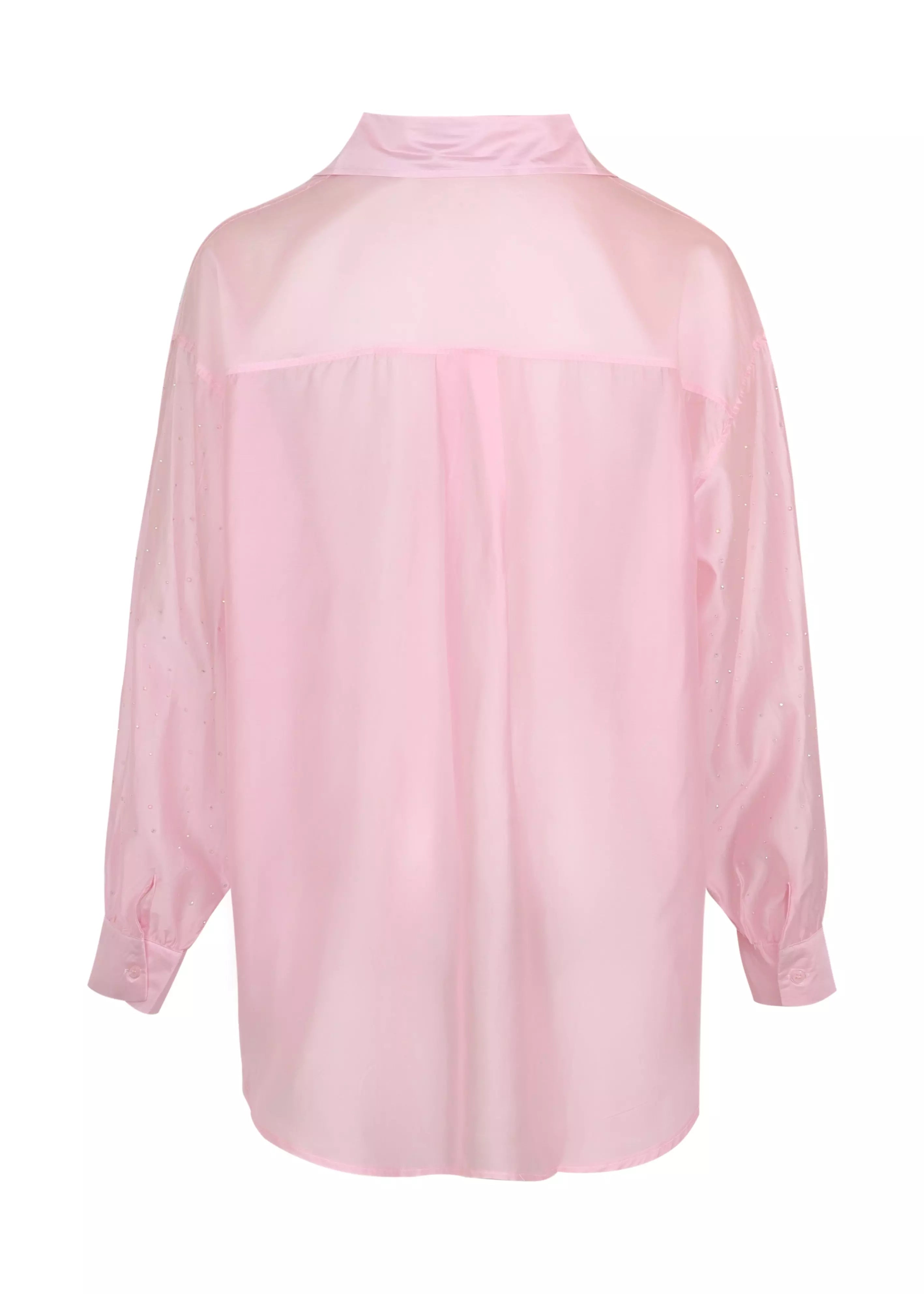Rosé Radiance Shirt- Oversized long sleeves shirt