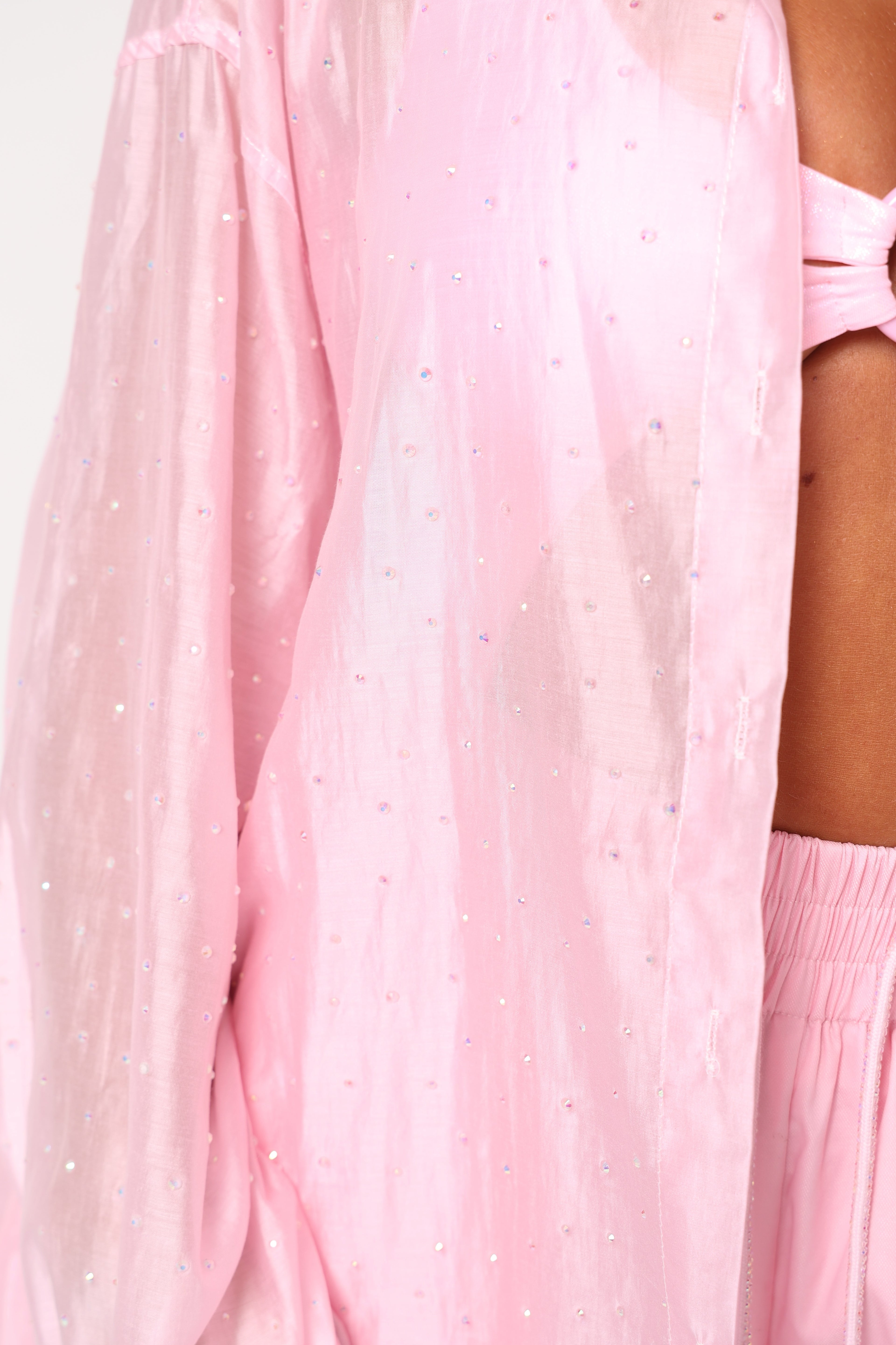 Rosé Radiance Shirt- Oversized long sleeves shirt