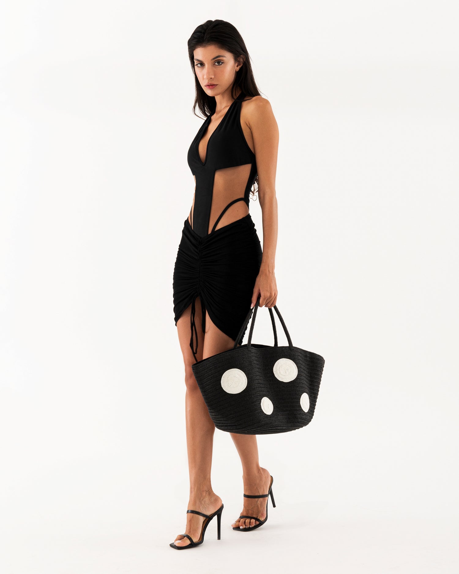 Onyx Mesh Coverup Skirt - Black