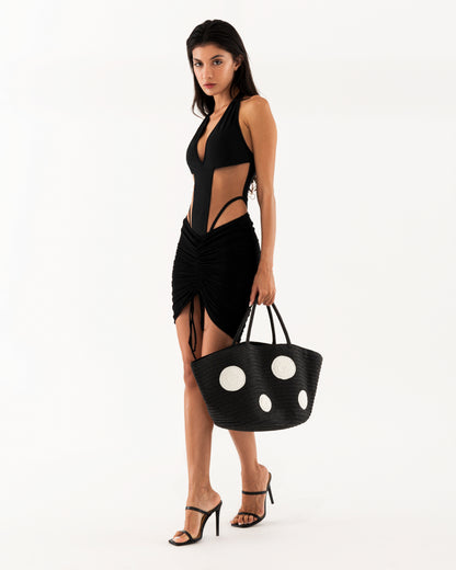 Onyx Mesh Coverup Skirt - Black