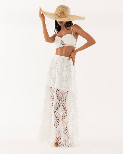 white skirt, lace skirt, maxi lace skirt,white summer skirt, white beach skirt,women&