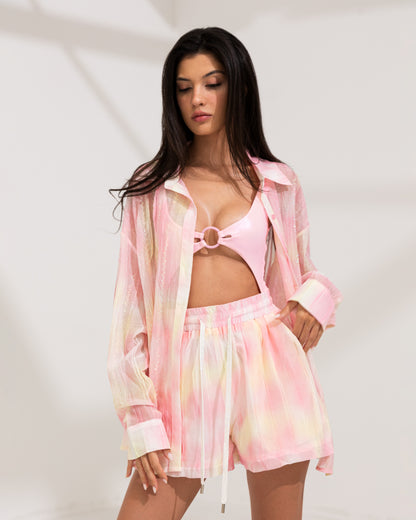 Sunset Chic Set - Oversized Shirt &amp; Shorts