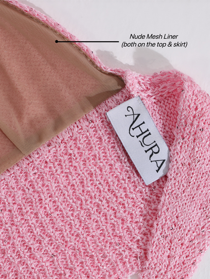 Komodo Knit Sequins Top - Pink