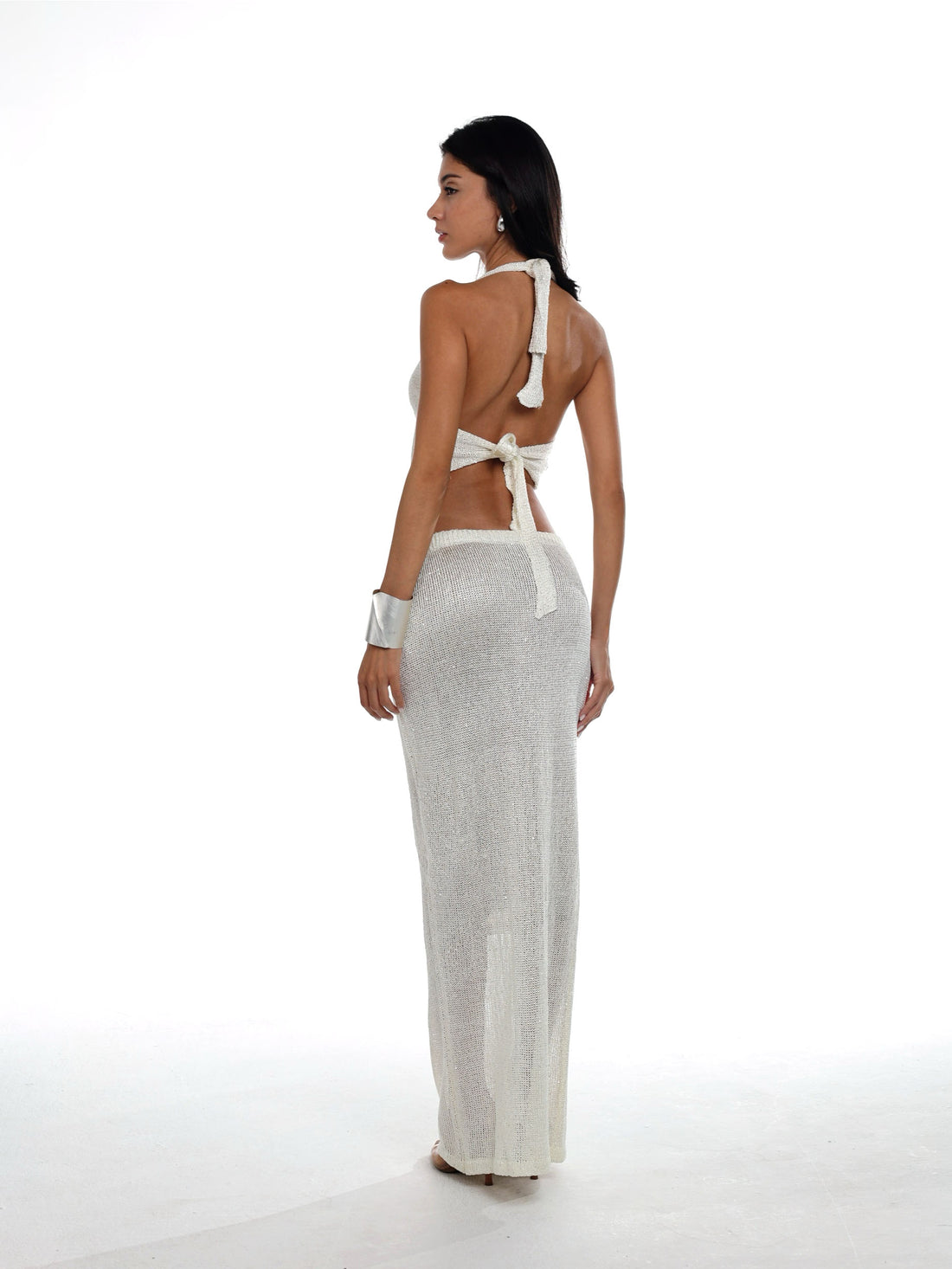 Aruba Knit Sequin Maxi Skirt - Ivory