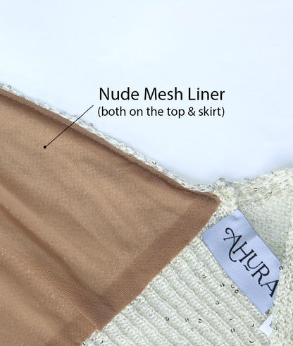 Aruba Knit Sequin Maxi Skirt - Ivory