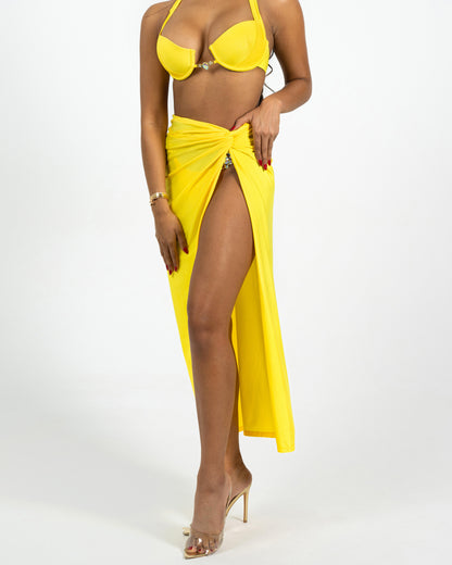 Exotique Maxi Cover-up Skirt in Yellow