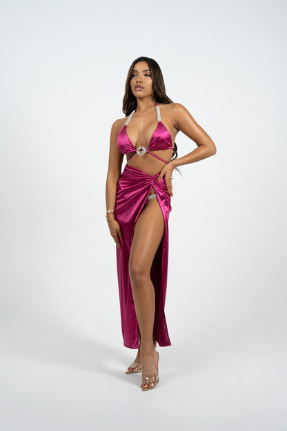 Exotique Maxi Cover-up Skirt in Pink
