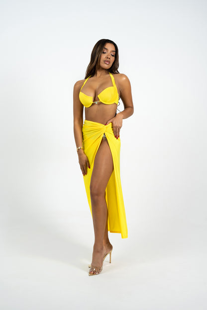 Exotique Maxi Cover-up Skirt in Yellow