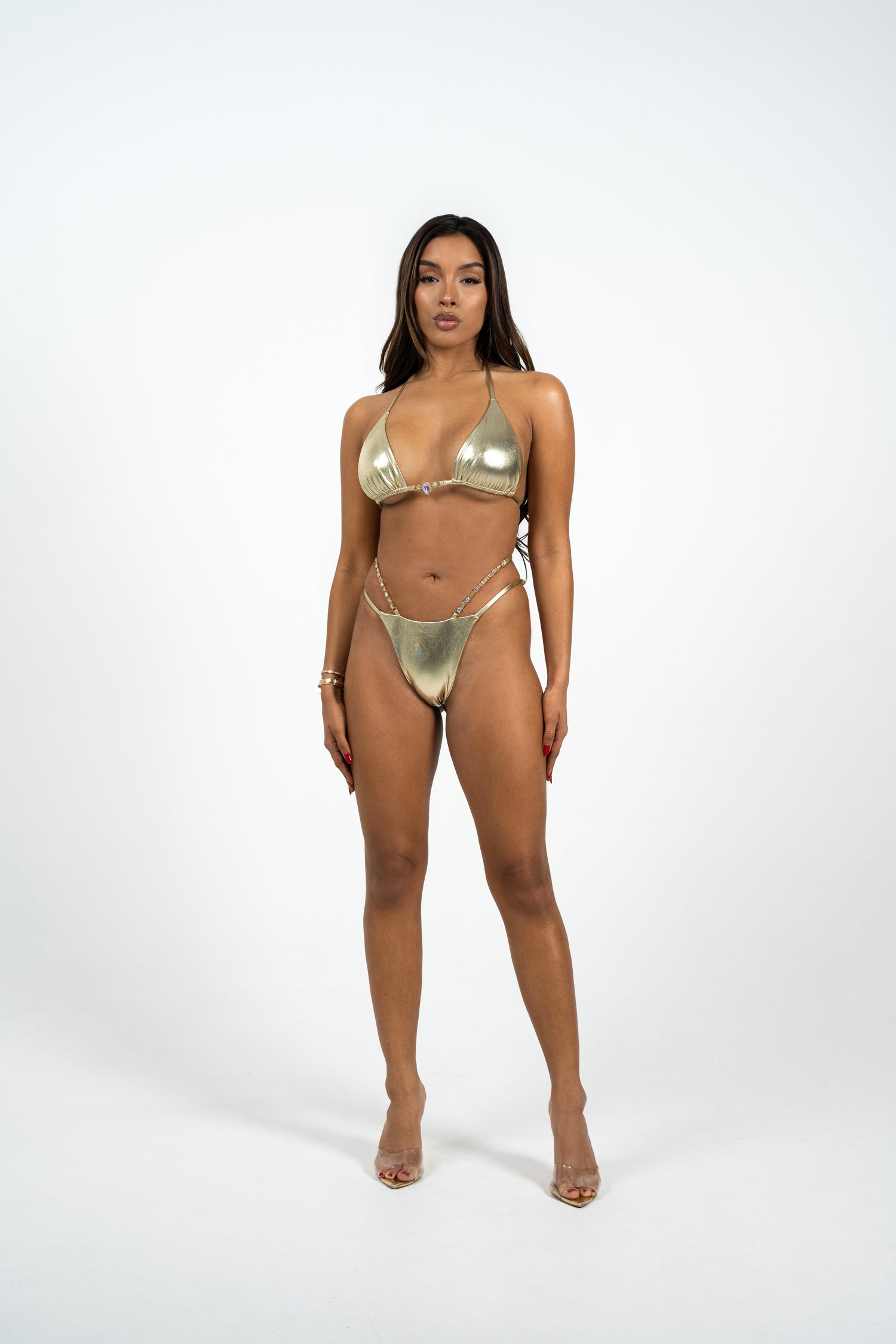 Nudara Top Bathing Suit, Women's Gold Bathing Suits – CityLux Boutique