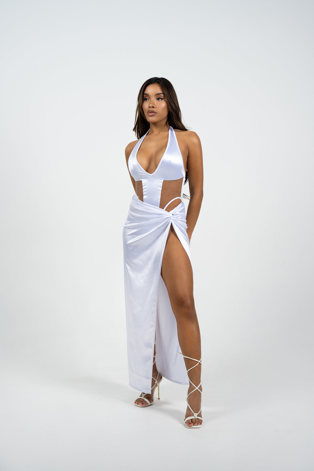Exotique Maxi Cover-up Skirt in - White